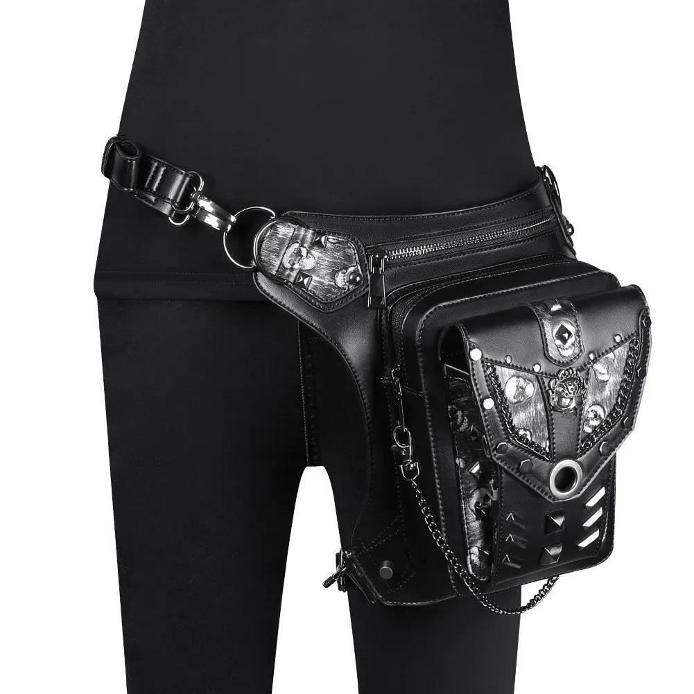 Steampunk Chain Bag Locomotive Female Single Shoulder Messenger Bag Waist Bag Male Fanny Pack Belt Bag Purse Sac Ban
